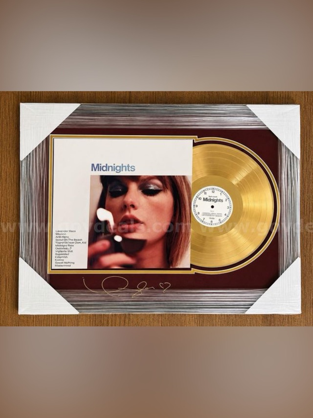 Taylor Swift Framed "Midnights" Gold Album w/Laser Signature